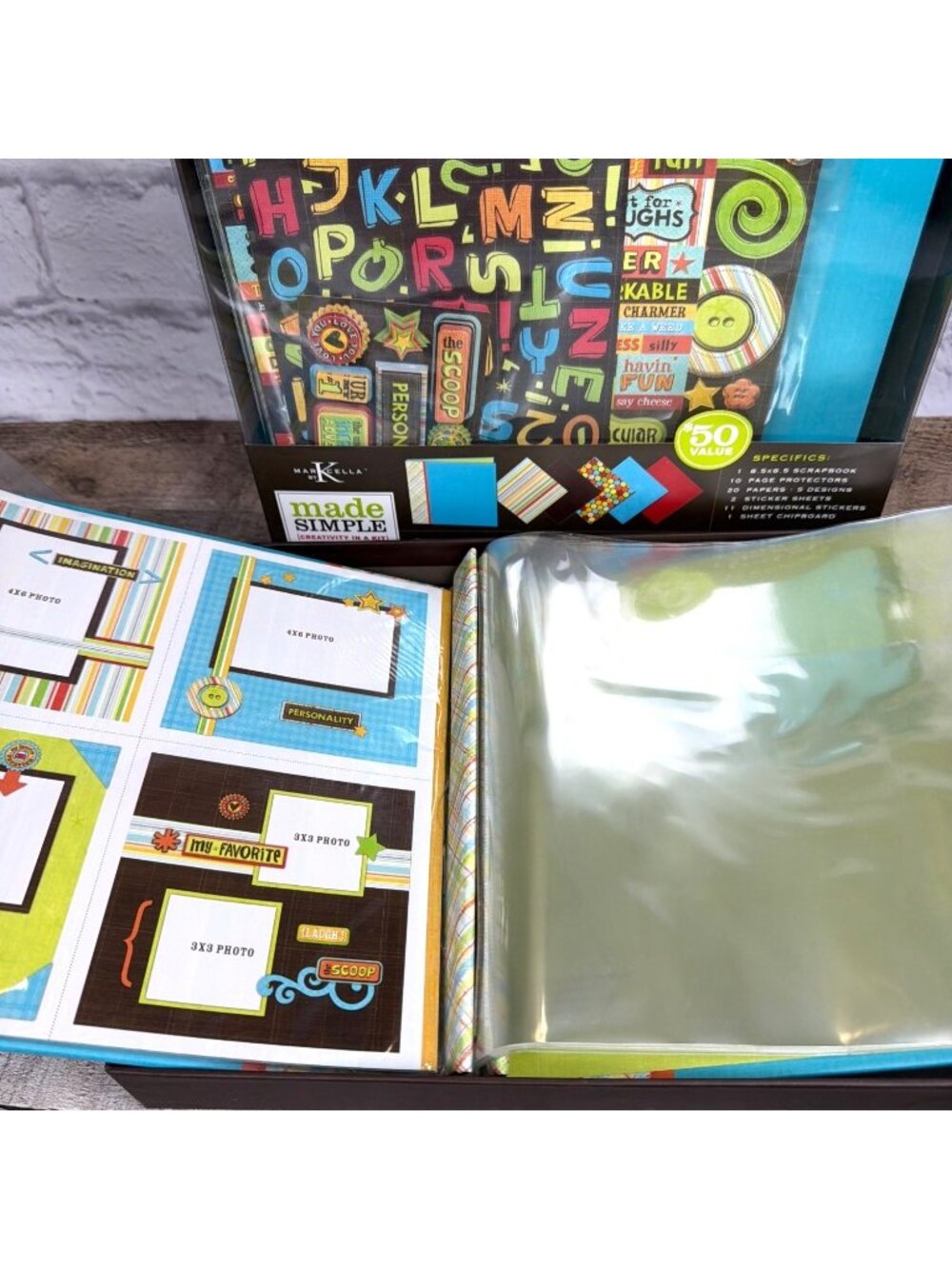 Vintage Set of 2 Made Simple Scrapbook Kit 271 Pieces 8.5x8.5 Album Stickers Lot - Picture 15 of 16